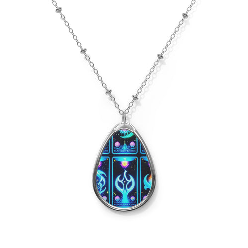 Cosmic Oval Necklace - Celestial Design for Perfect Everyday Wear